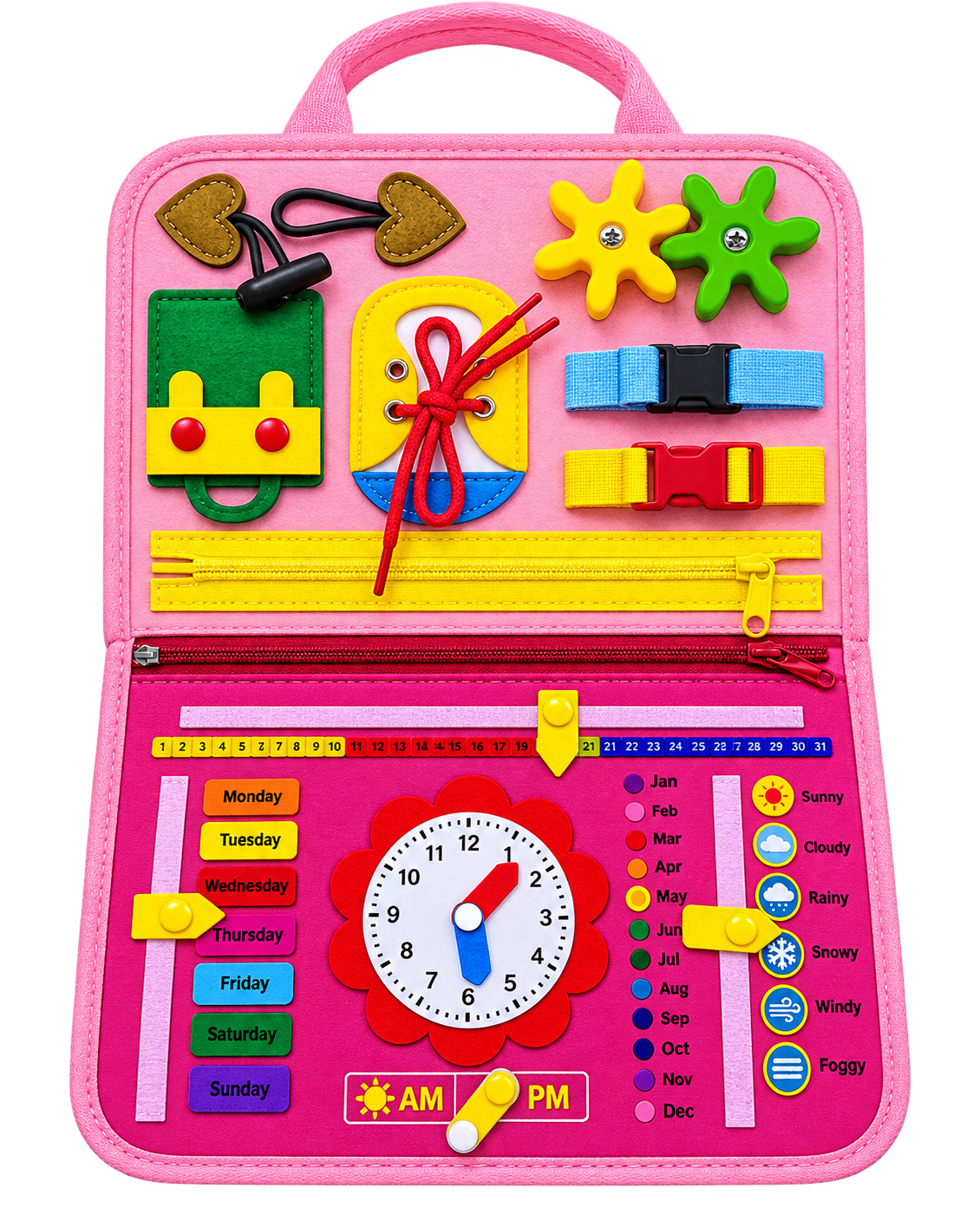 Montessori Interactive Sensory Busy Board for Kids - Image 2
