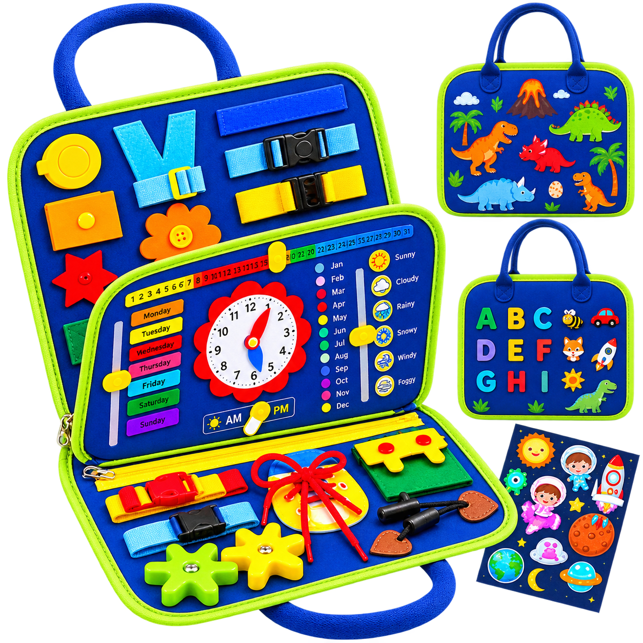 Montessori Interactive Sensory Busy Board for Kids